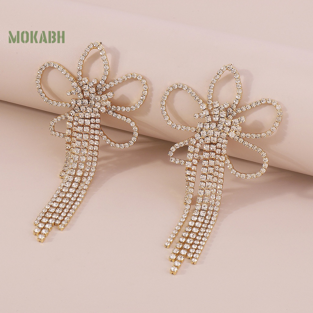 1 Đôi Bông Tai Hình Hoa Đính Đá Sang Trọng Dành Cho Nữ