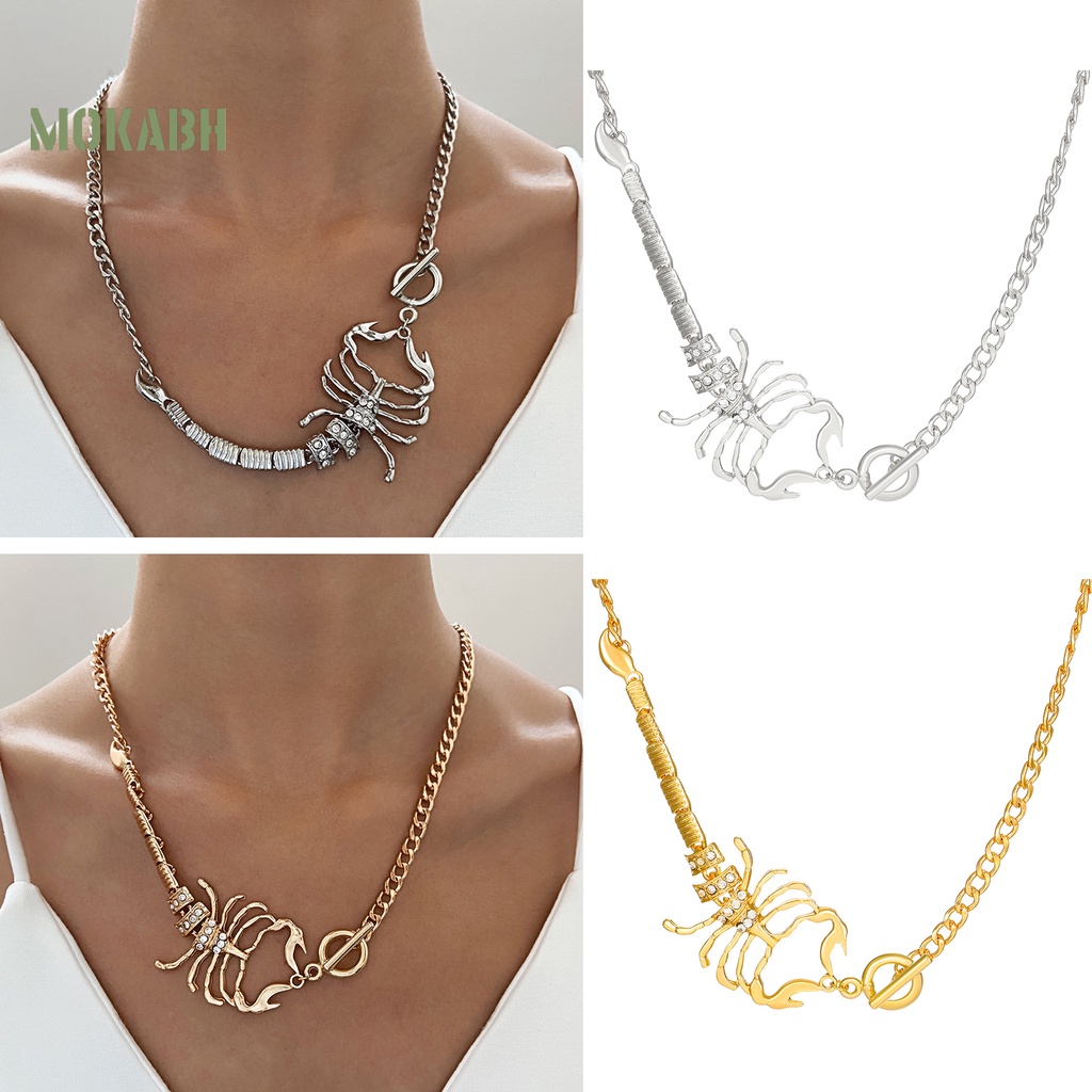 [Mới] Vòng Cổ Hình Bọ Cạp Đính Đá Thời Trang Hip Hop Punk Cá Tính Dành Cho Nữ