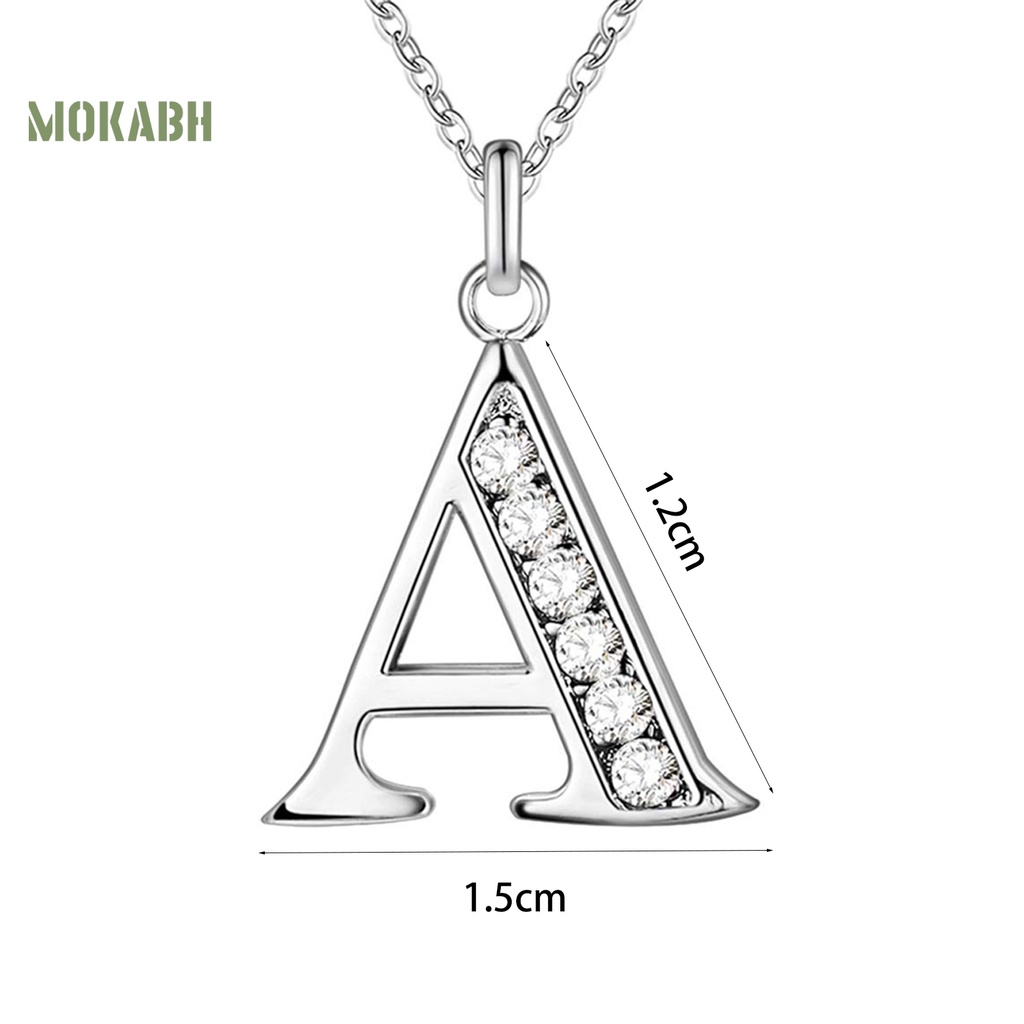 Vòng cổ Đồng Mạ Bạc Mặt Chữ Cái Đính Đá Thời Trang Dự Tiệc