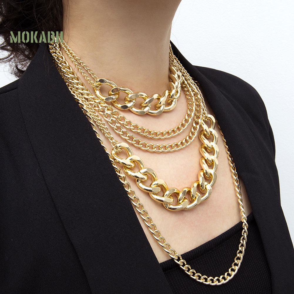 Vòng cổ Nhiều Lớp Phong Cách Rock Hip hop Thời Trang Cho Nữ