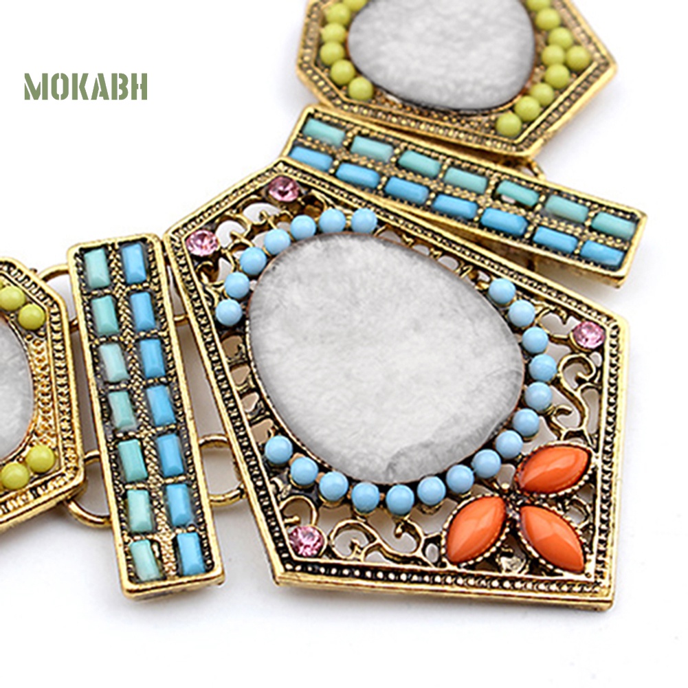 Bộ Trang Sức Vòng Cổ Choker + Bông Tai Nhiều Màu Phong Cách Boho Thời Trang Cho Nữ