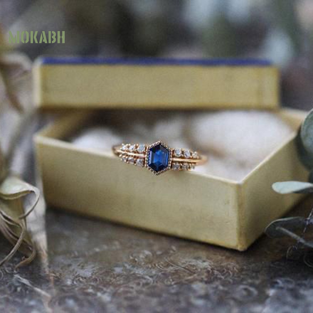 Nhẫn Đính Đá Nhân Tạo Lấp Lánh Phong Cách Cổ Điển Sang Trọng Dành Cho Nữ