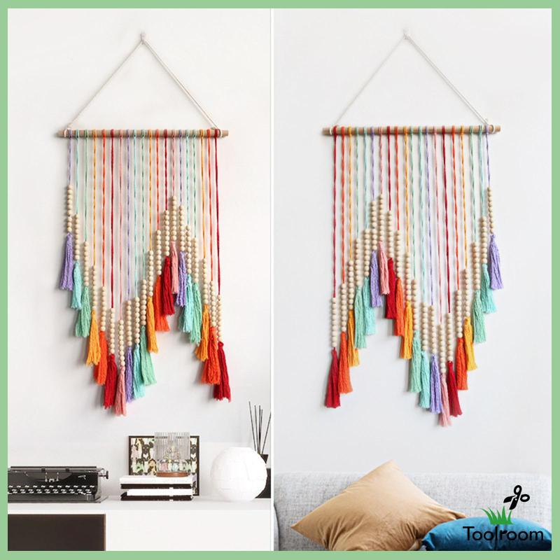 Thảm Macrame Treo Tường Nhiều Màu Trang Trí Bữa Tiệc