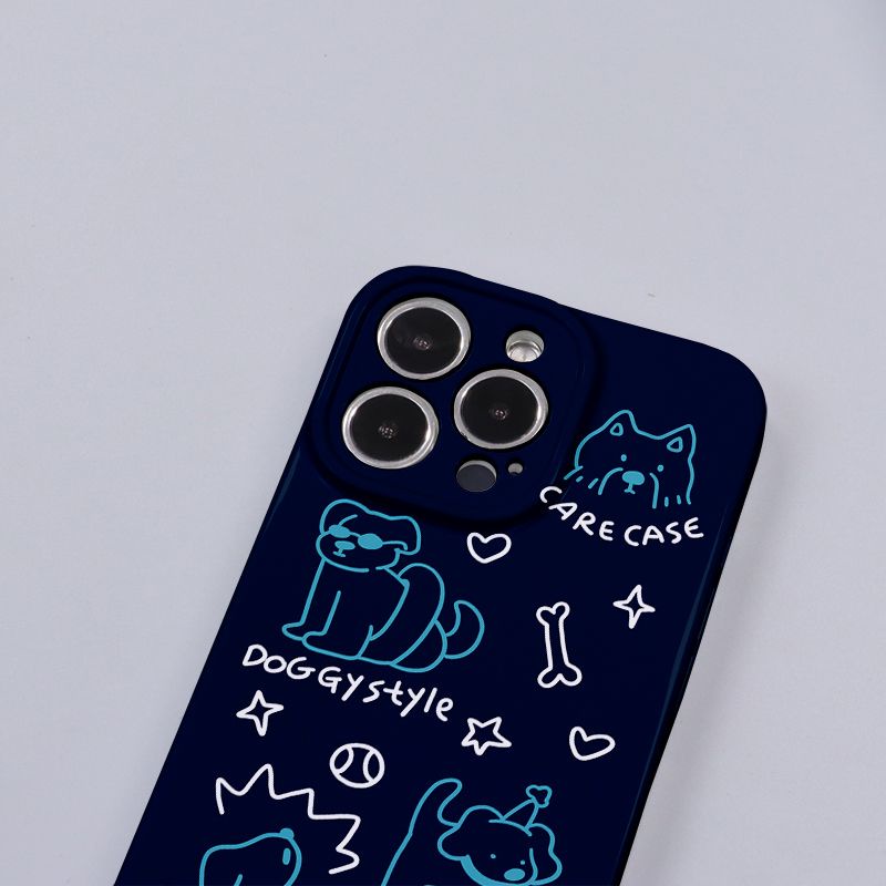 Ốp Điện Thoại Cứng In Hình Chú Cún Kiểu Graffiti Dễ Thương Cho Xiaomi Film 14iPhone13 V9ZE
