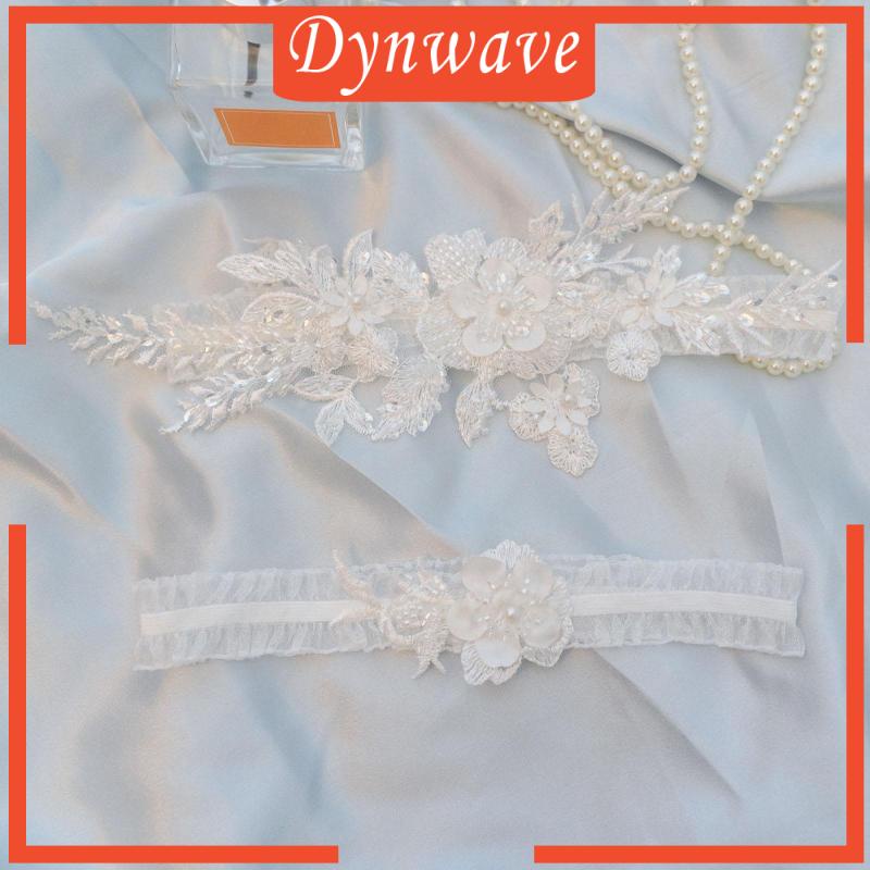 Set 2 Vòng Ren Đeo Đùi Họa Tiết Hoa Cho Tiệc Cưới