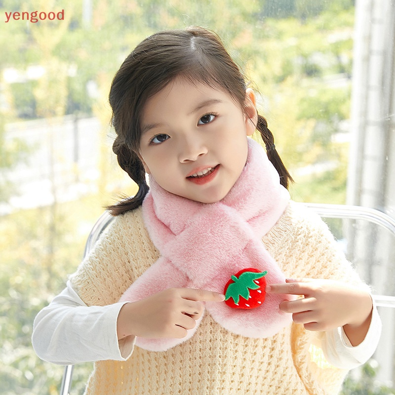 Khăn Choàng Lông Xù Dày Dặn Ấm Áp Kiểu Hoạt Hình Đáng Yêu Cho Bé Mùa Thu Đông