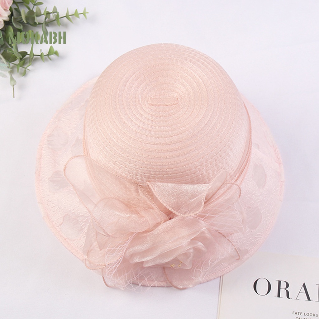 [Mok Abh] Mũ Lưới Tròn Mềm Mại Xuyên Thấu Phong Cách Công Chúa Cổ Điển Trang Trí Tiệc Đi Biển Dành Cho Nữ