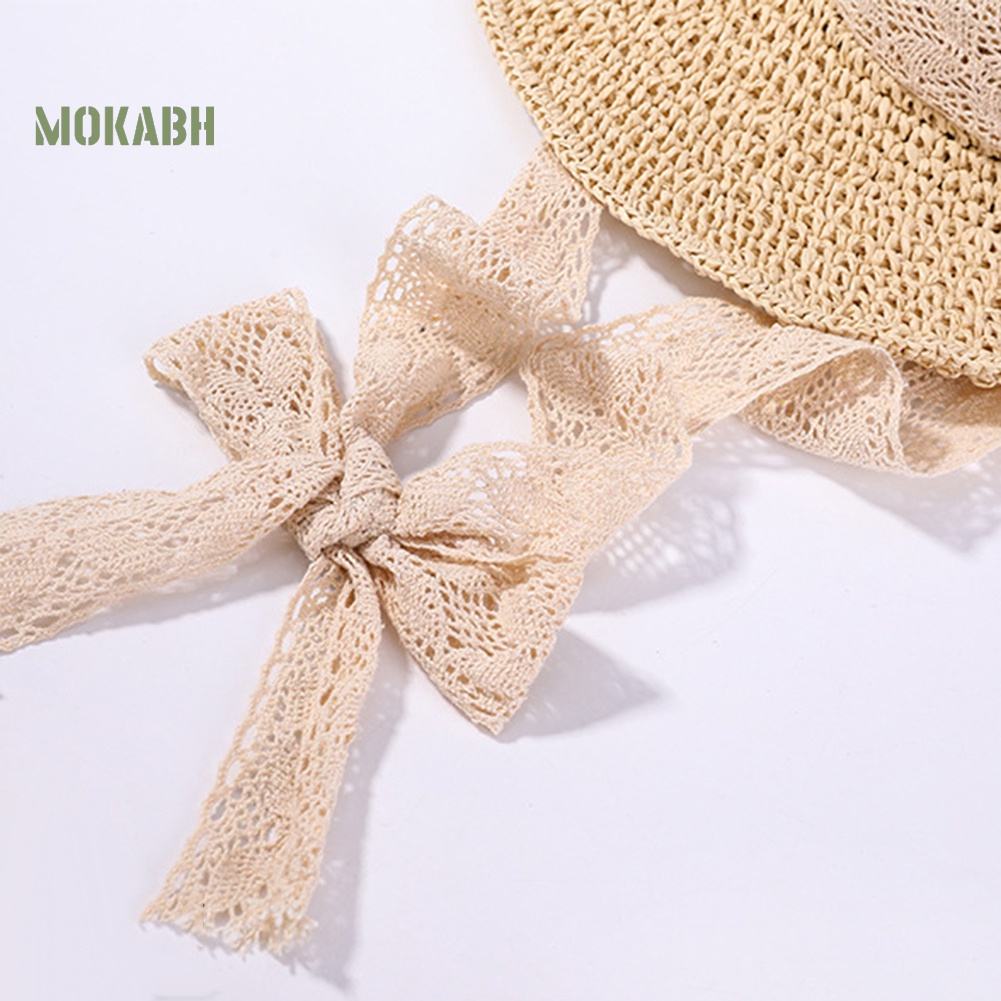 Abh Mũ Cói Rộng Vành Chống Nắng Cột Dây Cho Nữ
