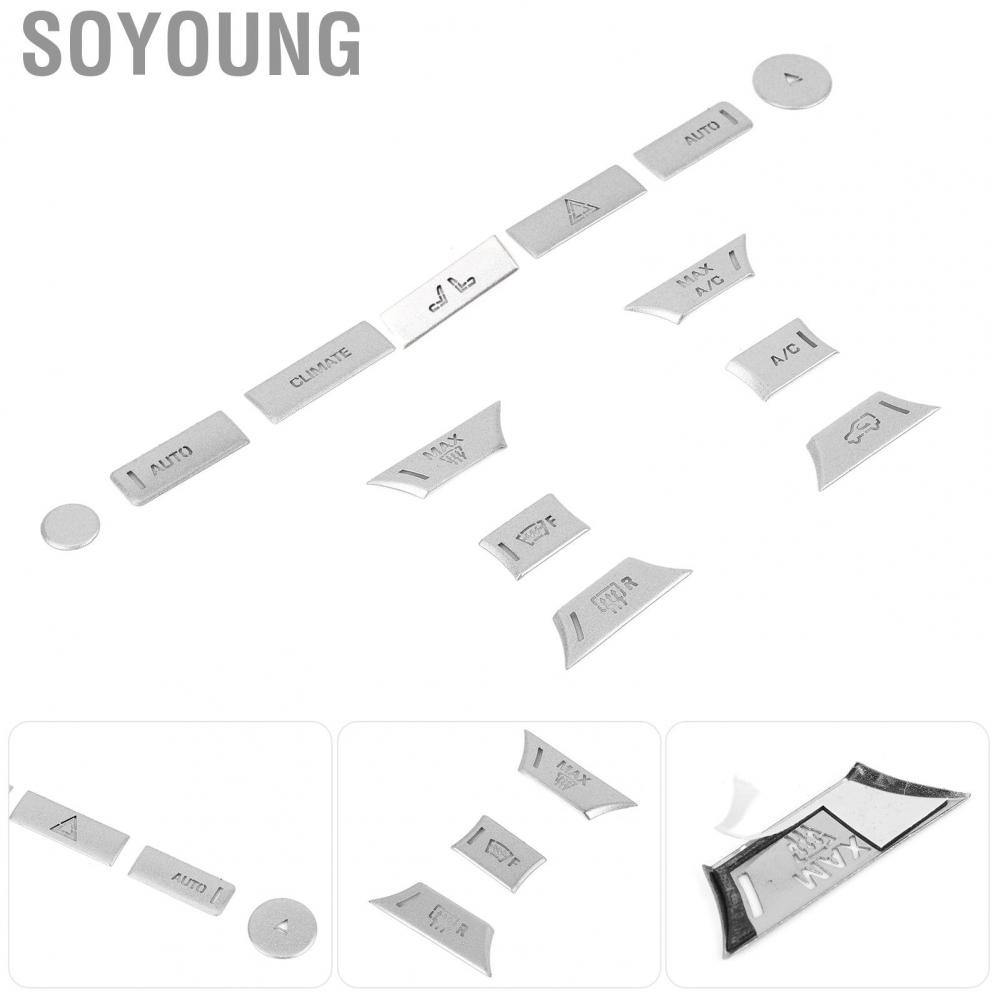 Soyoung 13Pcs Silver AC Button  Air Condition Control Cover Trim Fit for Range Rover Sport 2014 2015 2016 2017 Car Interior