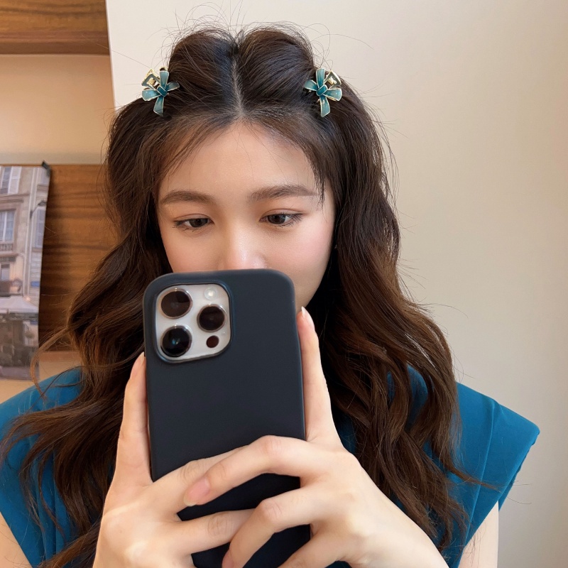 Kẹp Tóc Nơ Kim Loại Nhiều Màu Đáng Yêu Cho Bé Gái 1 Cái