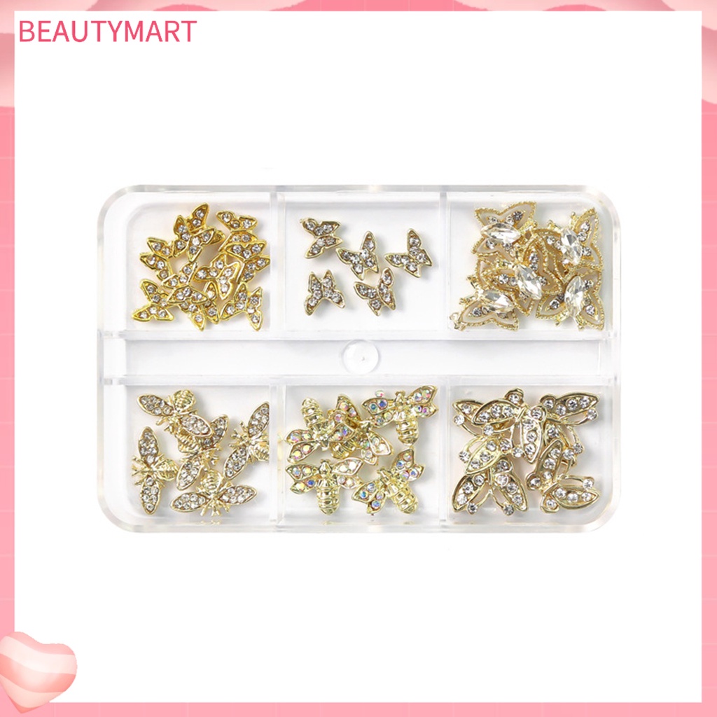 Phụ Kiện Trang Trí Móng Tay Hình Bướm Bằng Hợp Kim Siêu Sáng Bóng DIY