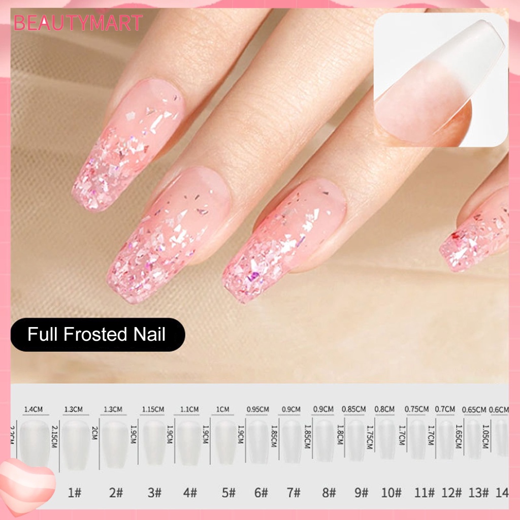 1 Hộp Móng Tay Giả Màu Nhám Siêu Mỏng Linh Hoạt Dễ Sử Dụng Cho Salon