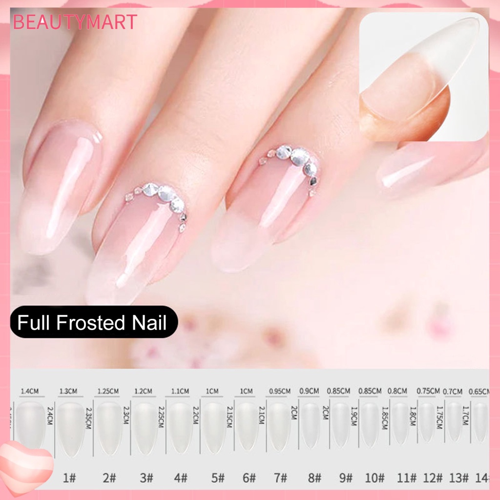 1 Hộp Móng Tay Giả Màu Nhám Siêu Mỏng Linh Hoạt Dễ Sử Dụng Cho Salon