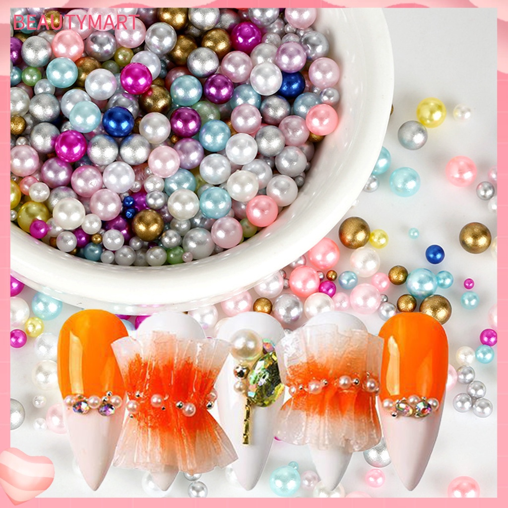 1 Túi Hạt Ngọc Trai ABS Giả Màu Sắc Sống Động Thân Thiện Với Môi Trường Trang Trí Móng Nghệ Thuật
