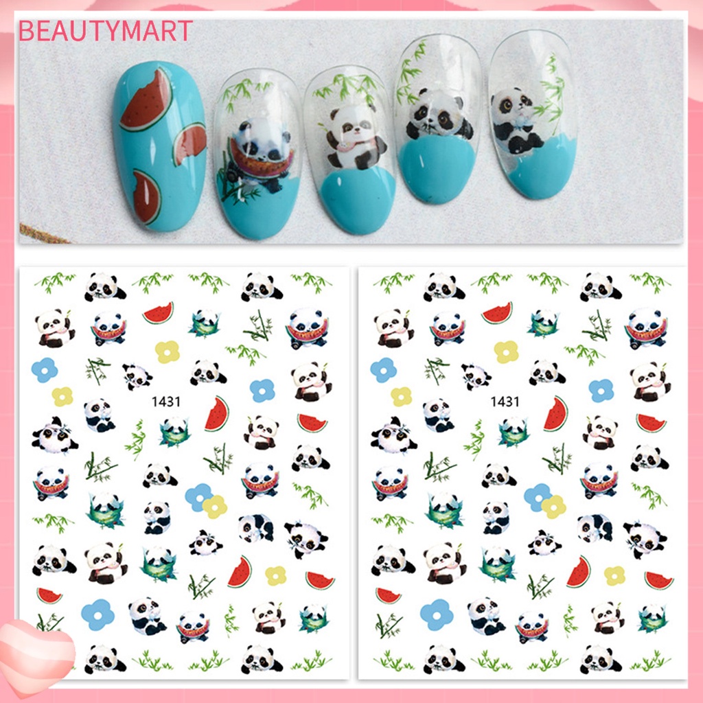 Miếng Dán Trang Trí Móng Tay Hình Gấu Trúc Dễ Thương DIY