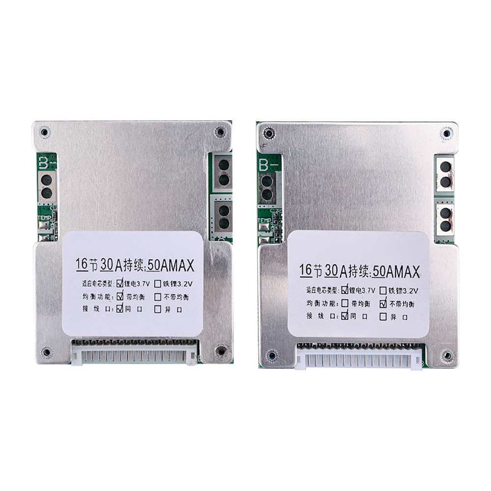 RIRIHI Bảng Mạch Bảo Vệ Pin Lithium 16S 60V 50A BMS