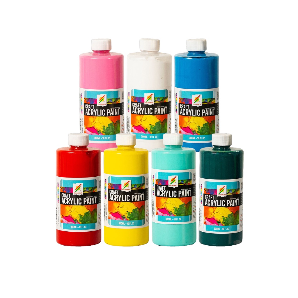 Màu Craft Acrylic Colormate chai 300ml, 100ml màu vẽ, sơn Acrylic