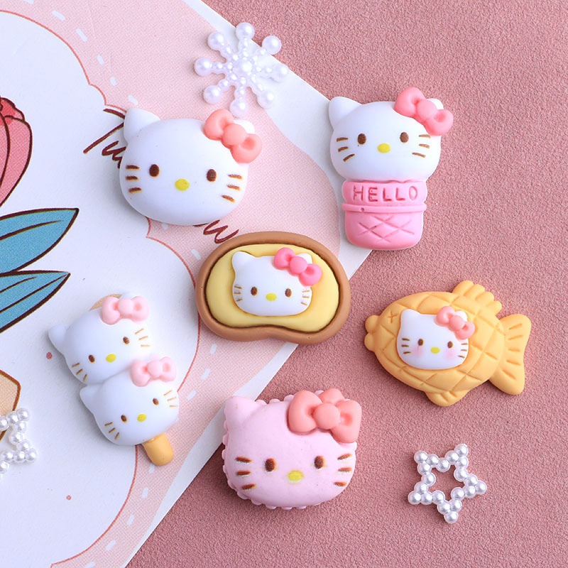 Phụ Kiện Khóa Giày Crocs Diy Hình Giày Búp Bê Mèo Kitty Trang Trí Điện Thoại Dành Cho Nữ