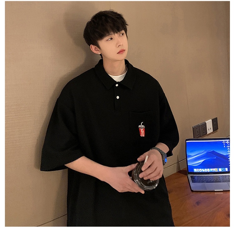 Áo Thun Polo Plus Size Ngắn Tay Thêu Họa Tiết Đơn Giản Theo Phong Cách Mùa Hè Dành Cho Nam