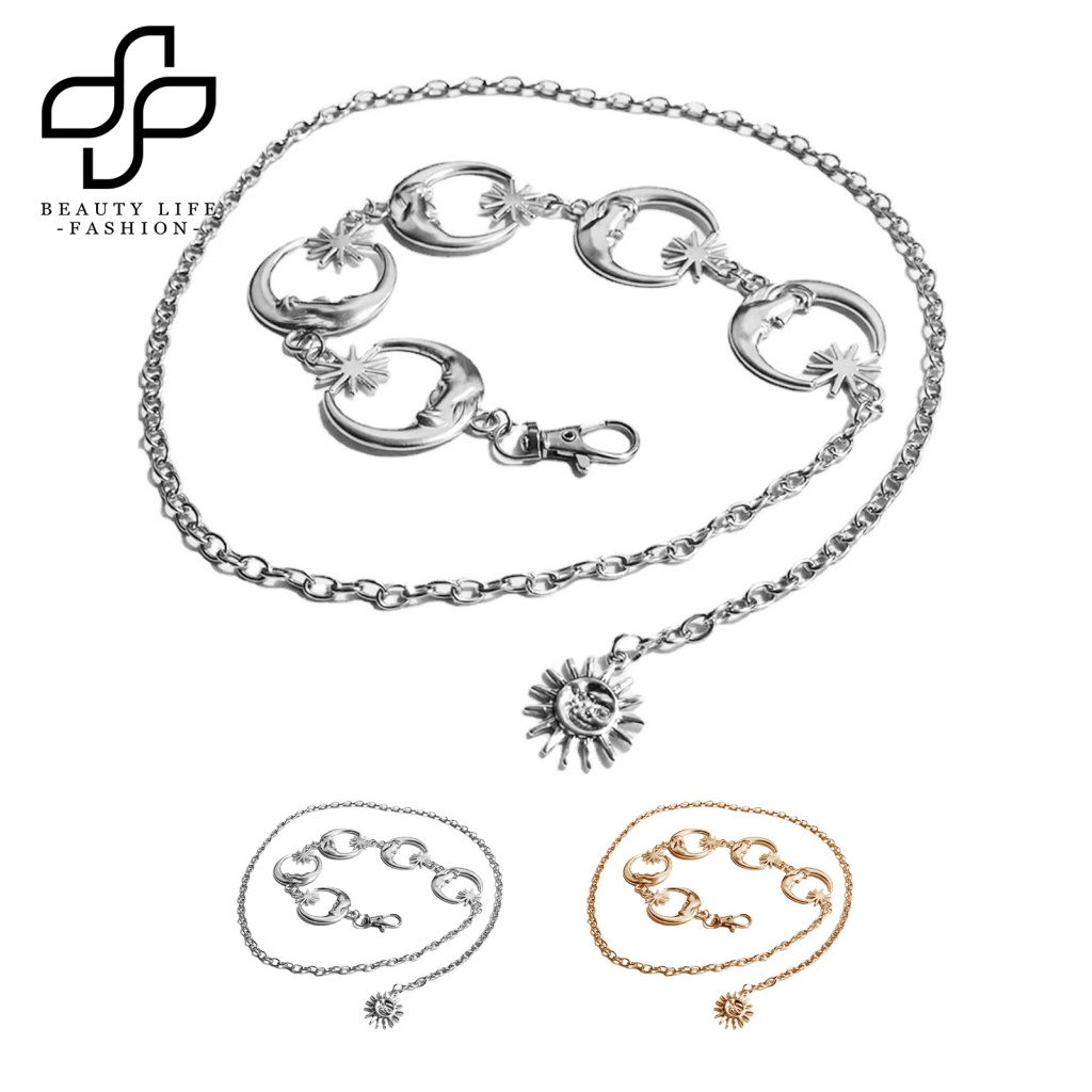 Dây Xích Đeo Hông Hình Trăng Sao Phong Cách Punk Hip Hop Nhỏ Gọn Lâu Trôi