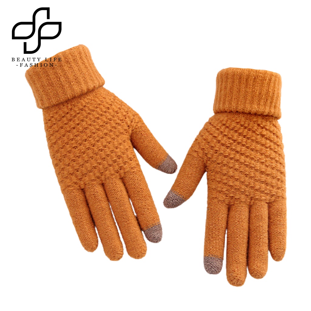 1 Đôi Găng Tay Dệt Kim Co Giãn Tốt Chống Mài Mòn Có Thể Chạm Màn Hình Cảm Ứng Tiện Dụng Mang Theo Du Lịch