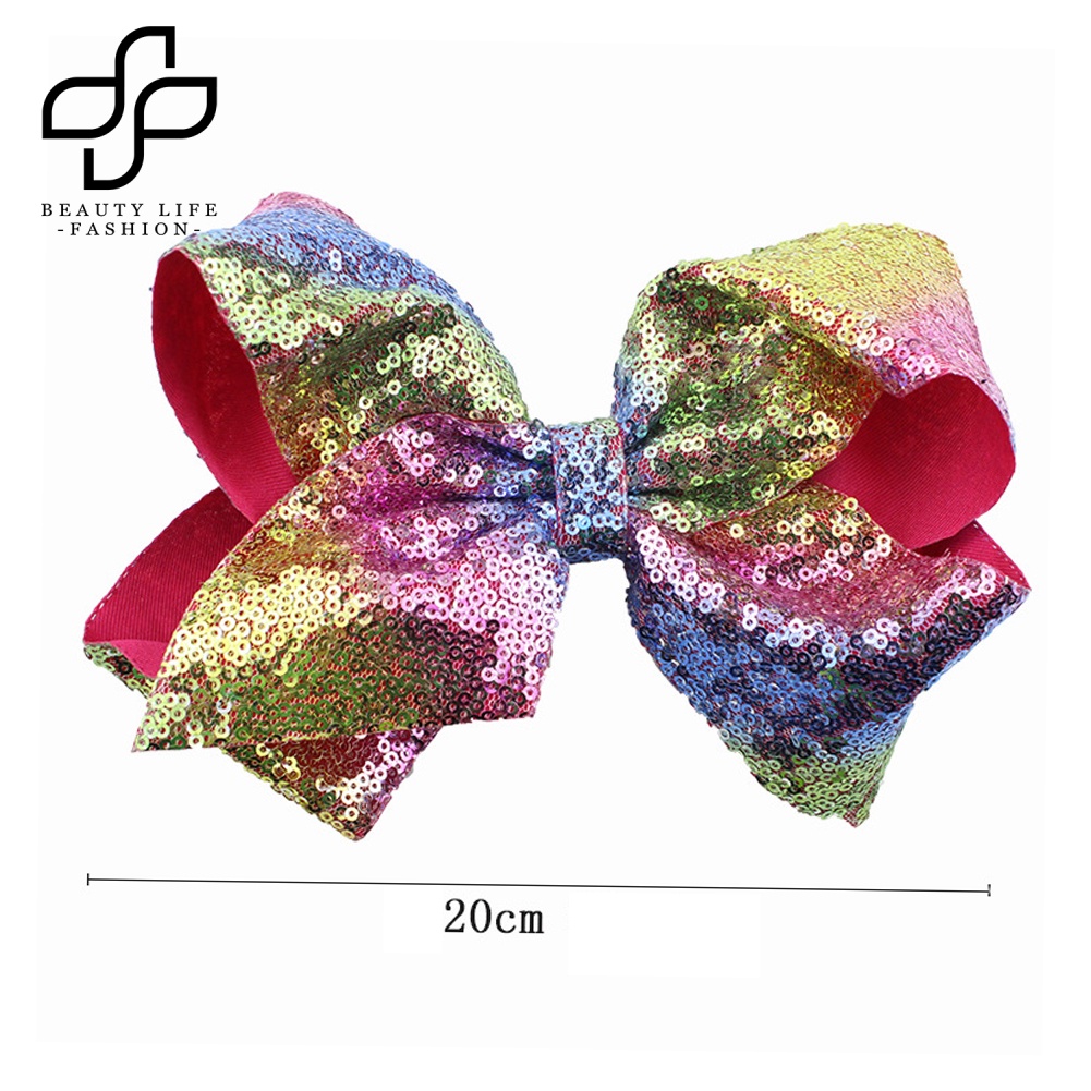 Kẹp Tóc Nơ Lớn Đính Kim Sa Lấp Lánh Thời Trang Cho Bé Gái