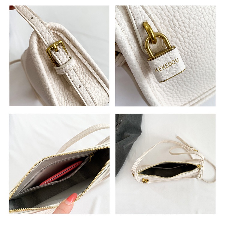 Túi Xách Đeo Vai Hình Vuông Nhỏ Họa Tiết Vỏ Trái Vải Đơn Giản Thời Trang Mùa Hè Cao Cấp Dành Cho Nữ