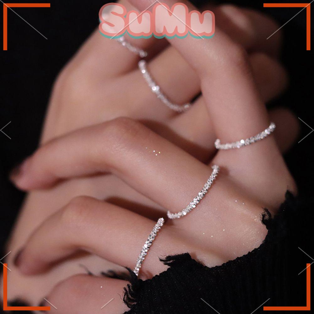 Nhẫn Lấp Lánh SUMU Đơn Giản|Trang Sức Vòng Cổ Điển Cho Nữ