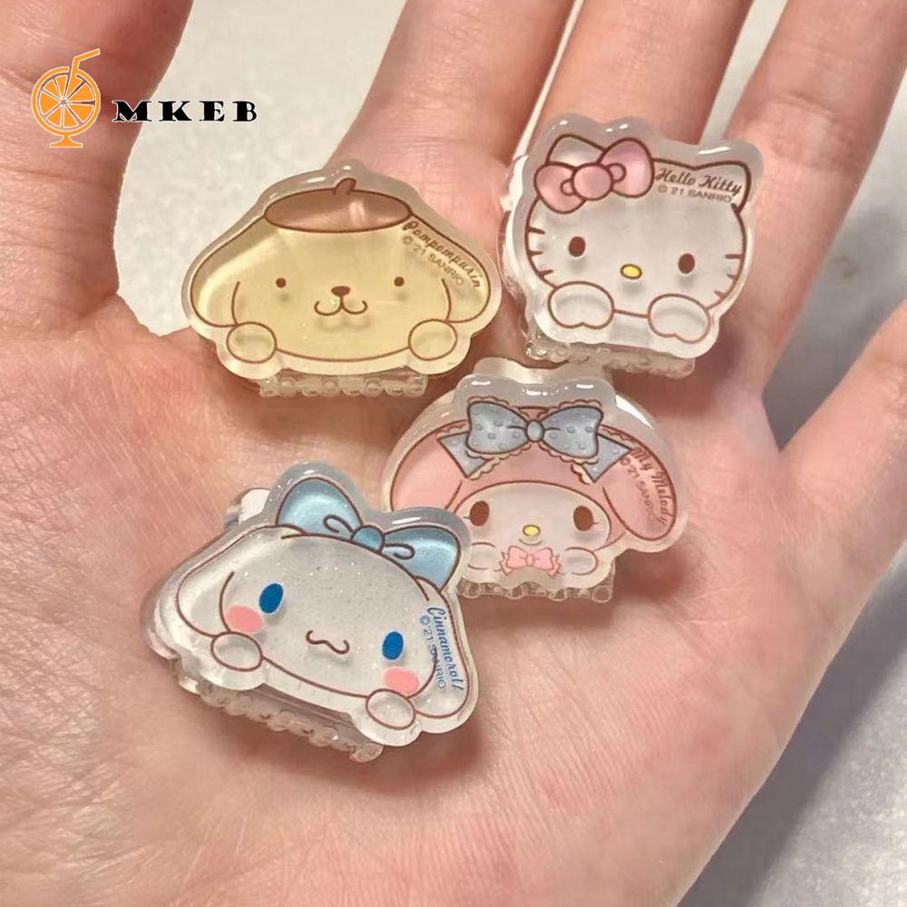Kẹp tóc càng cua MKEB cỡ nhỏ bằng acrylic họa tiết hoạt hình phong cách Hàn Quốc dễ thương cho nữ