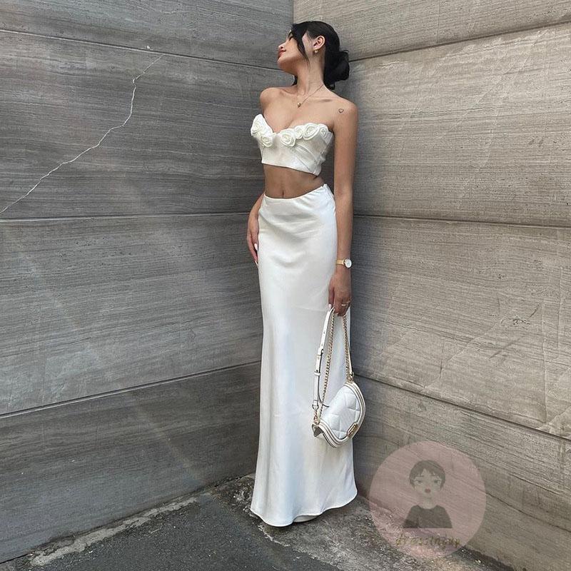 Áo Croptop Hai Dây Màu Sắc Trơn In Họa Tiết Hoa Hồng 3D Thời Trang Mùa Hè Cho Nữ