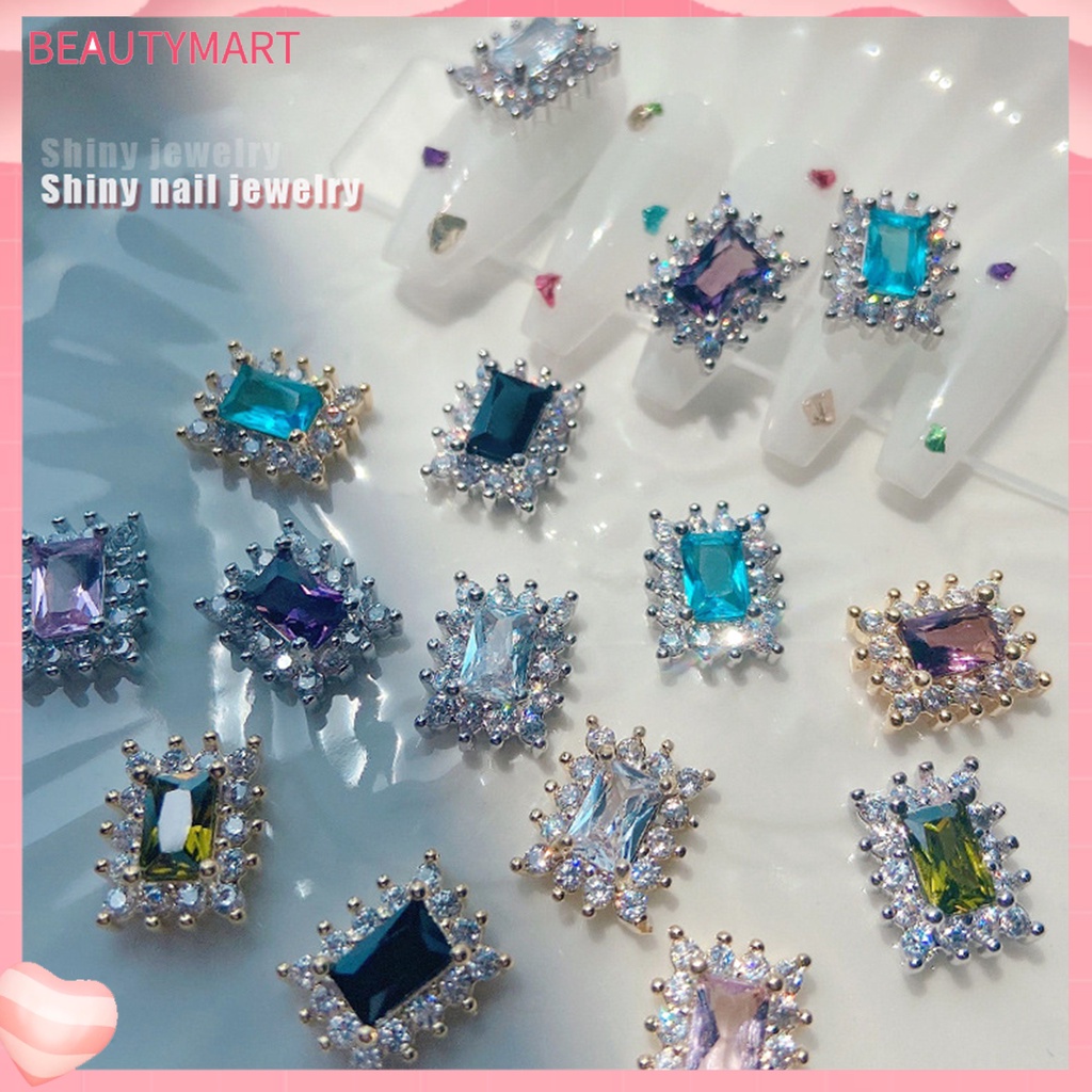 Phụ Kiện Đá Zirconia Hình Vuông Đính Trang Trí Móng Tay