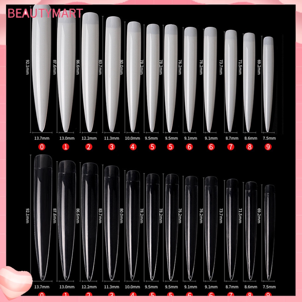 Túi 120 Móng Tay Giả Nối Dài Bằng Nhựa ABS Mỏng Tự Nhiên Cho Salon