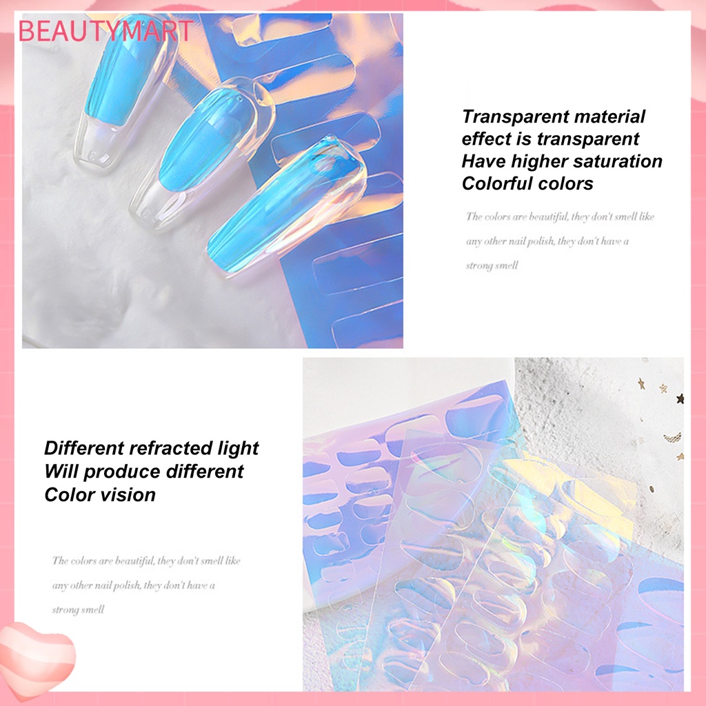Miếng Dán Trang Trí Móng Tay Bằng PVC Mỏng Nhẹ Màu Aurora