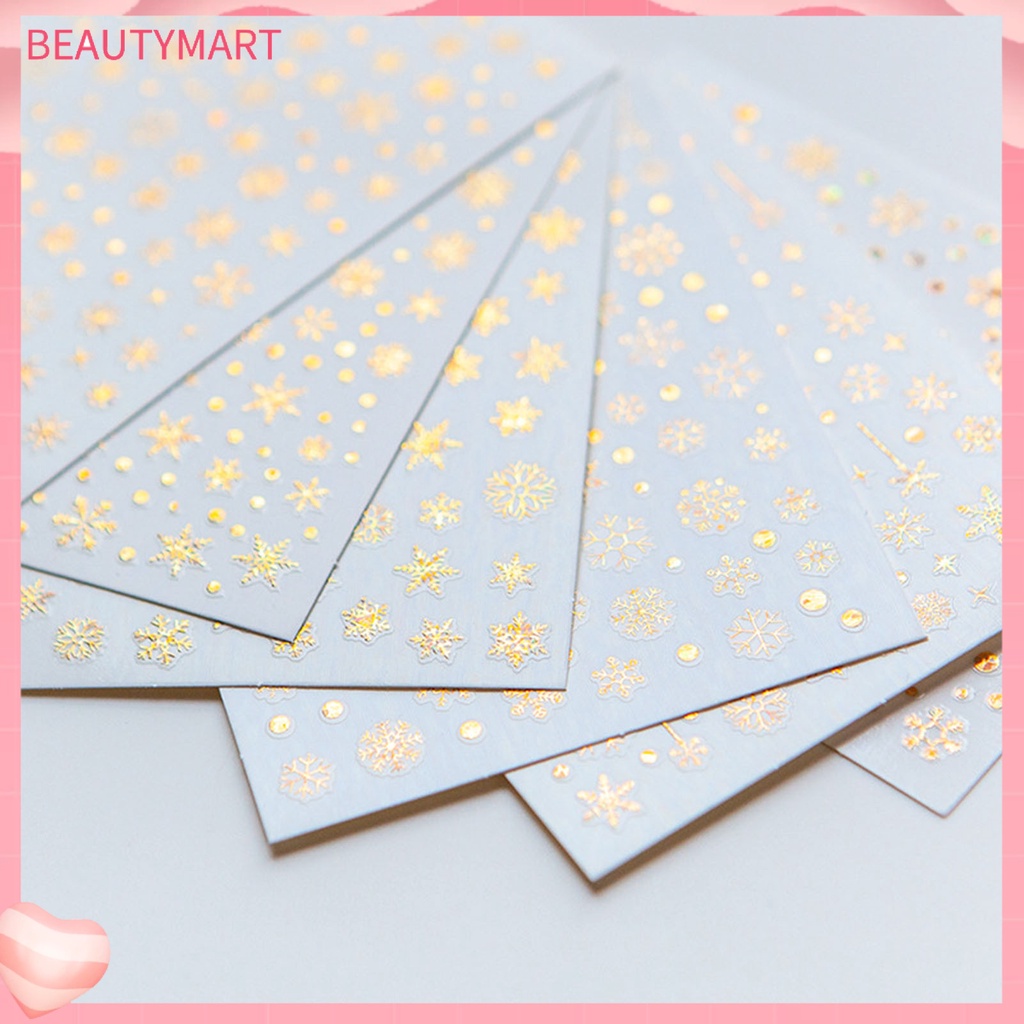 Miếng Dán Trang Trí Móng Tay Không Phai Siêu Mỏng In Họa Tiết Giáng Sinh Cho Nữ