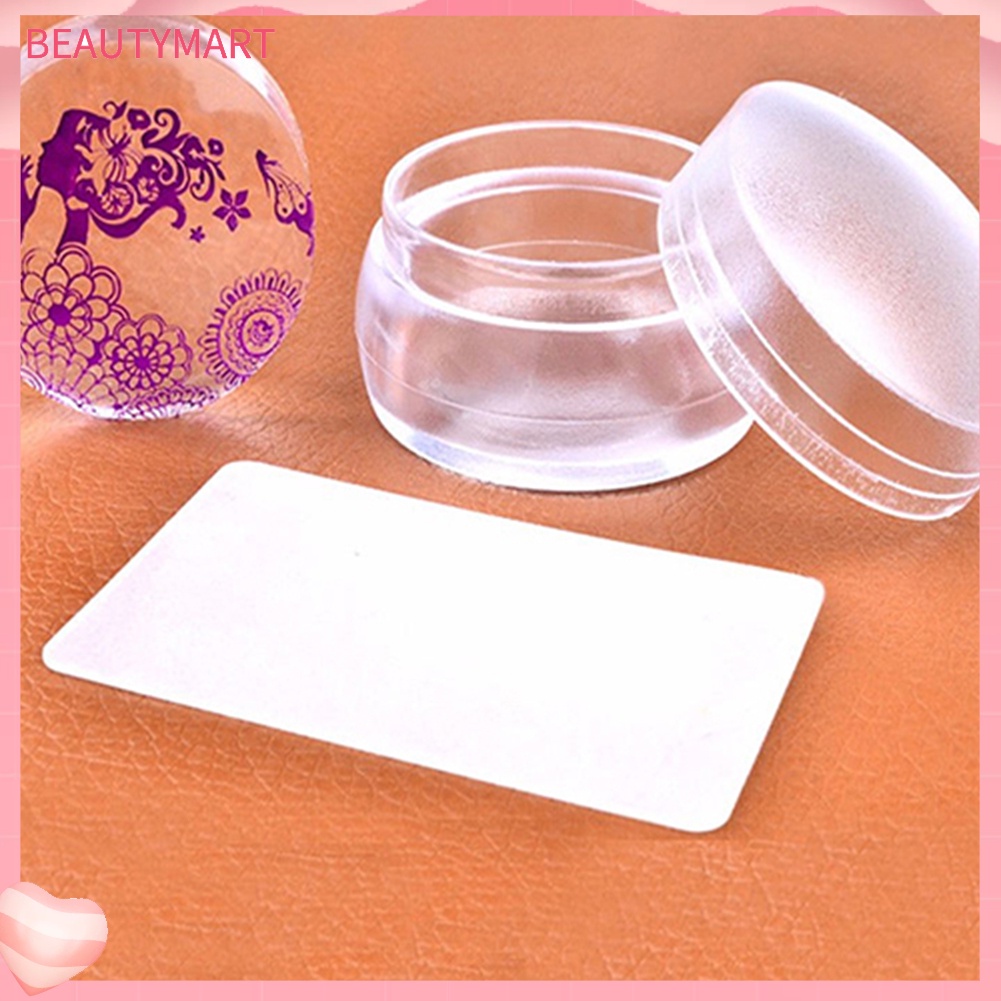 Bộ Dụng Cụ In Hình Móng Tay Nghệ Thuật Bằng Silicone Trong Suốt + Dụng Cụ Cạo DIY