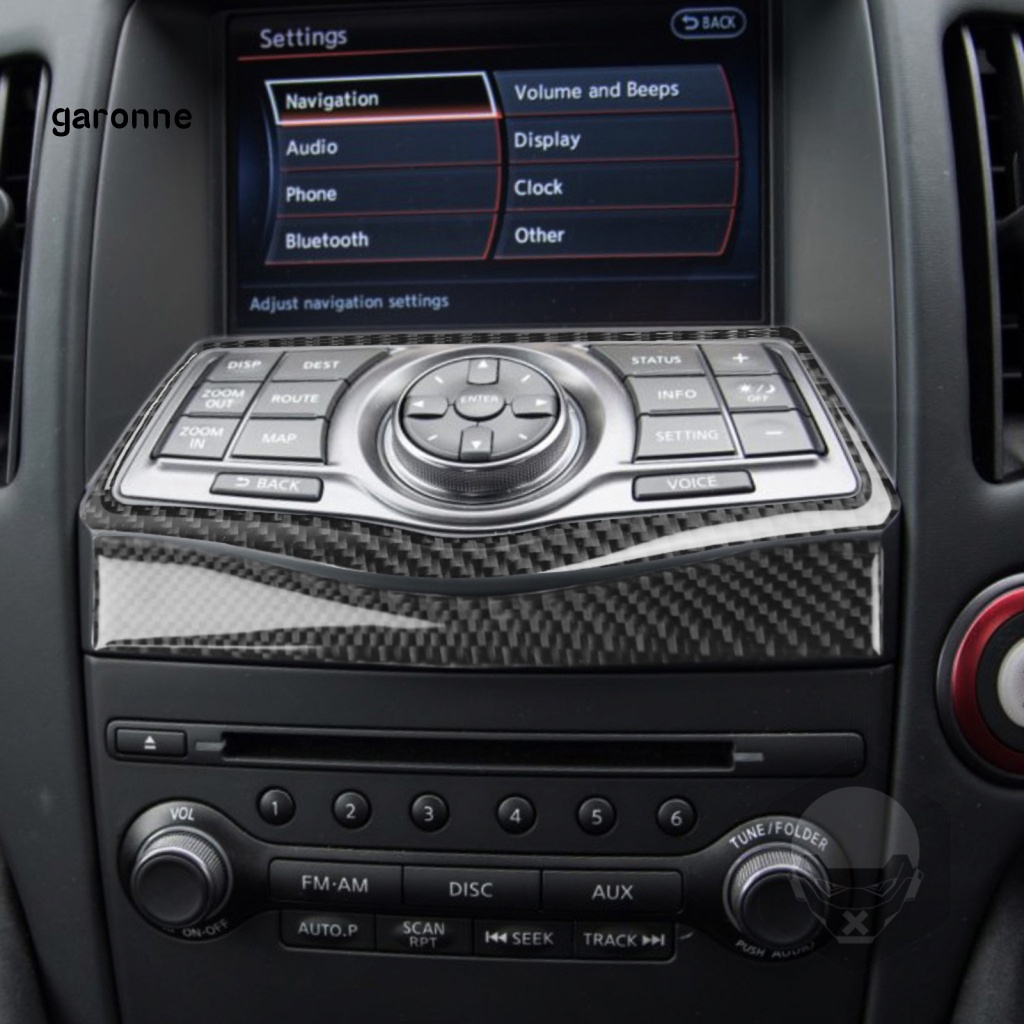 Miếng Dán Đề Can In Họa Tiết Sợi Carbon Tự Dính Trang Trí Bảng Điều Khiển Đa Phương Tiện Cho Nissan 370Z Z34 2009-2021