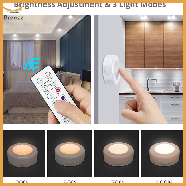 Set 6 Đèn Ngủ Điều Khiển Từ Xa Không Dây 0.6w 4.5v