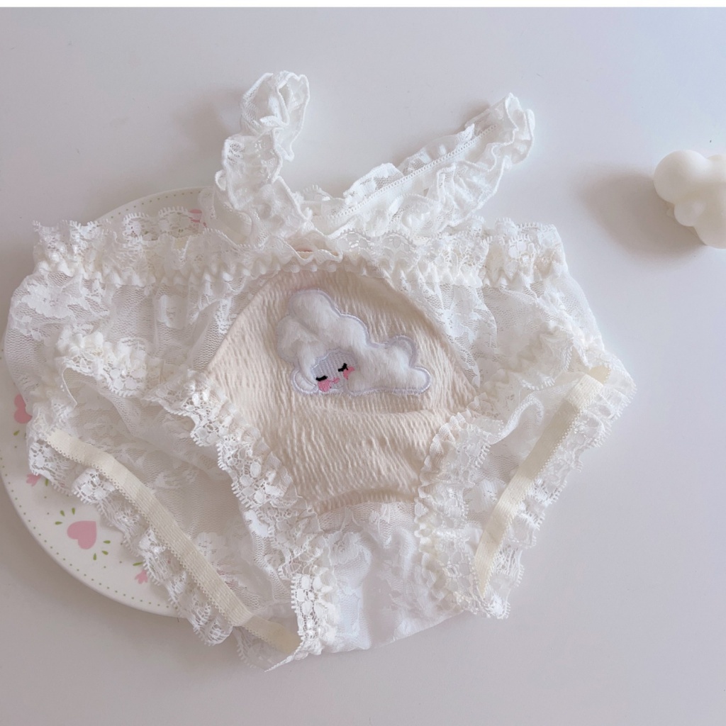 Quần Lót Ren Mỏng Thoáng Khí In Họa Tiết Hoạt Hình Phong Cách Lolita Nhật Bản Dễ Thương Cho Nữ
