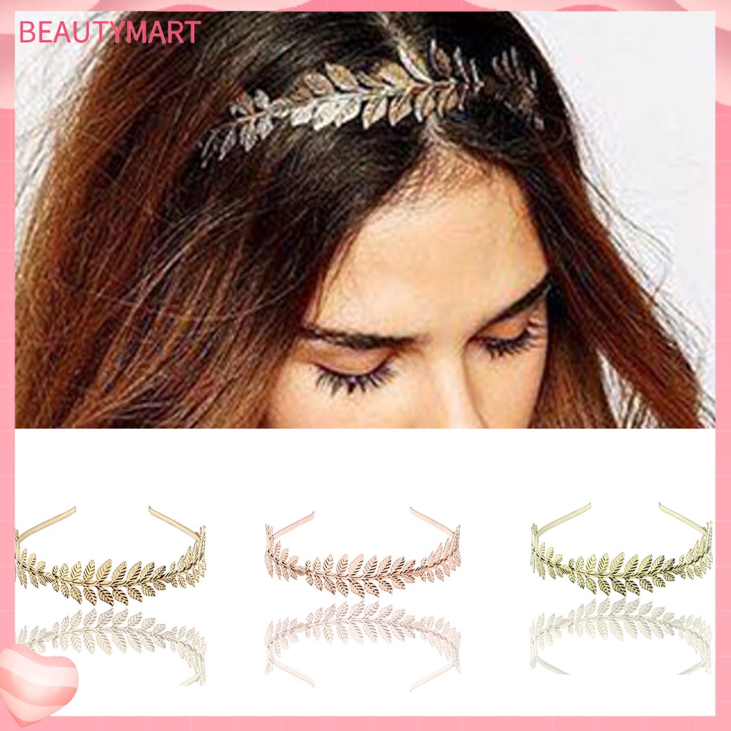 Băng Đô Cài Tóc Hình Cành Lá Lâu Trôi Không Phai Màu Cho Cô Dâu