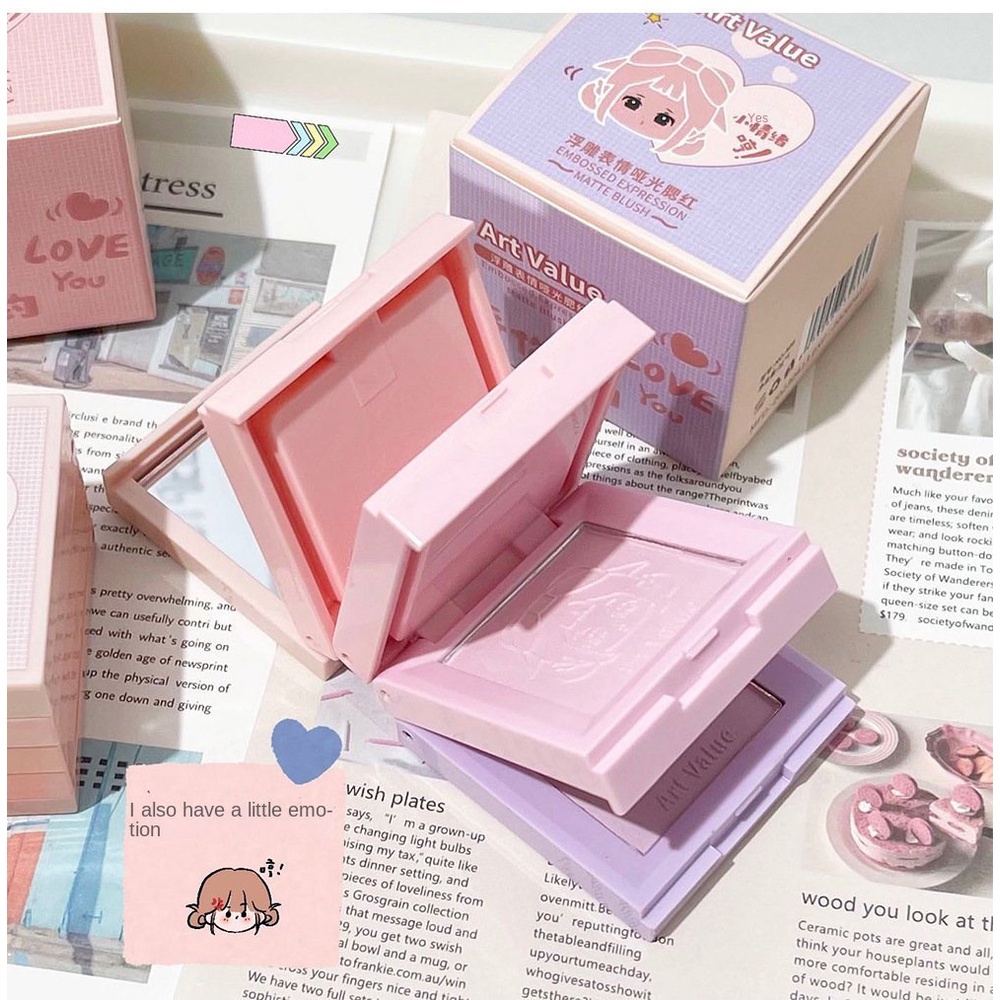 Phấn Má Hồng Làm Sáng Da Chống Thấm Nước Lâu Trôi Bốn Màu Dễ Thương Cho Nữ