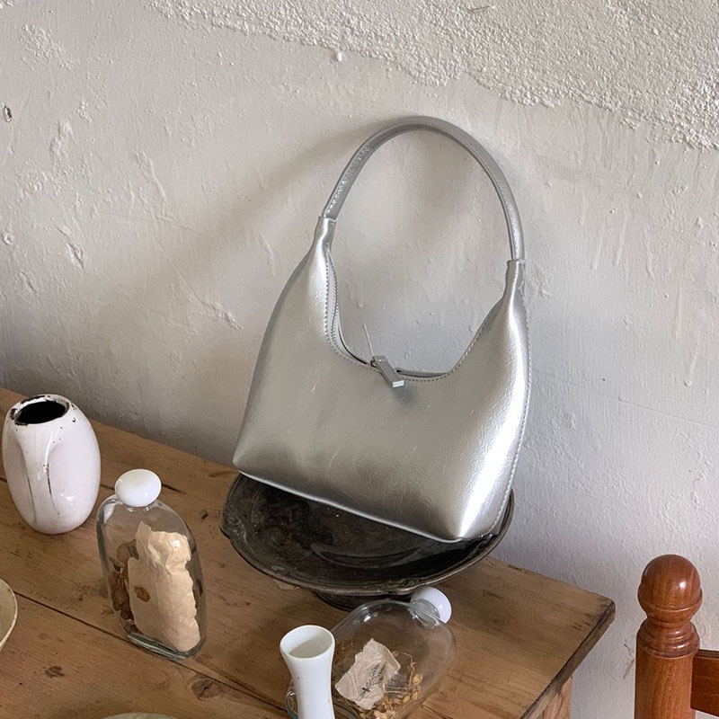 Túi Xách Đeo Vai / Cánh Tay Màu Bạc Kiểu Pháp Thời Trang Mùa Hè Cao Cấp Cho Nữ