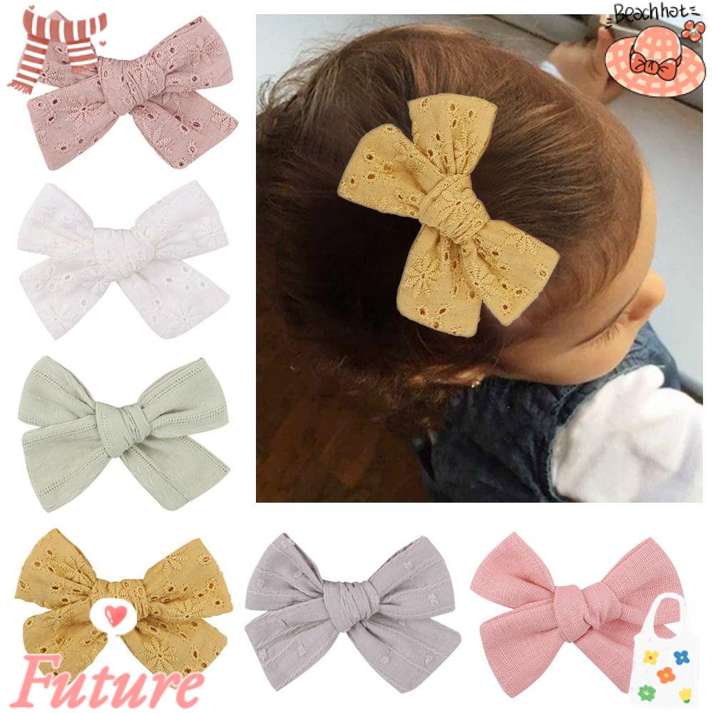 Set 2 Cặp Kẹp Tóc Ruy Băng Màu Sắc Xinh Xắn Cho Bé Gái