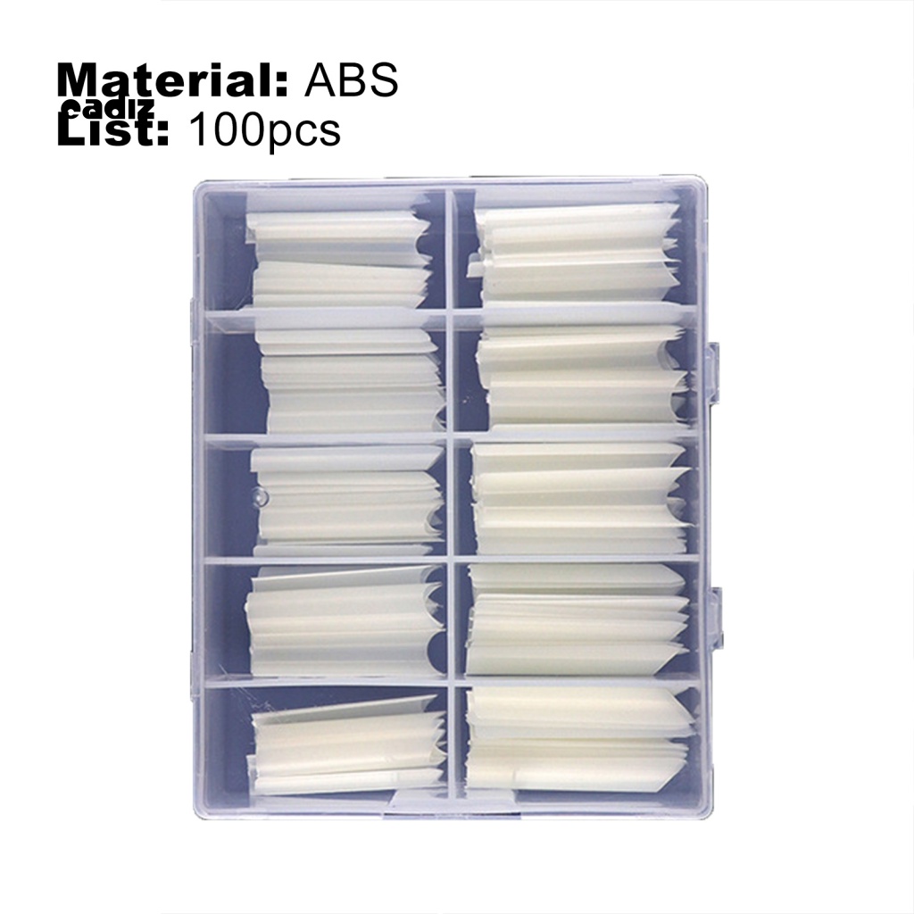 Hộp 100 Móng Tay Giả Bằng ABS Che Phủ Toàn Diện Trang Điểm Chuyên Nghiệp Cho Gia Đình