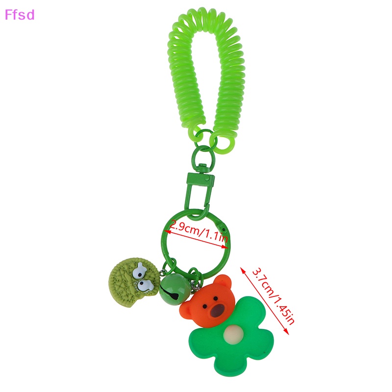 {Ffsd} Móc Chìa Khóa Hình Gấu Bông Hoạt Hình Có Chuông Và Dây Lò Xo Chống Thất Lạc Cho Ba Lô Xe Hơi * Bán Chạy