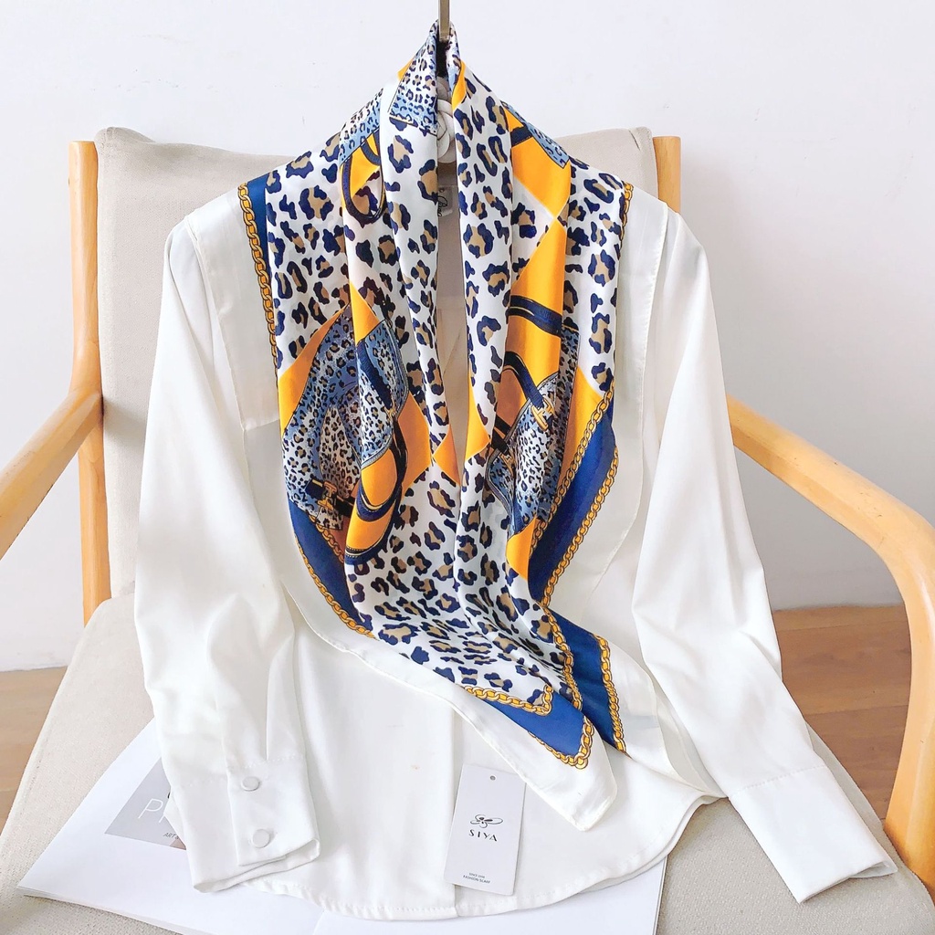 Khăn Quàng Cổ Lụa Mỏng Dáng Vuông Nhỏ 90 * 90cm Phong Cách Âu Mỹ Thời Trang Xuân Hè Cho Nữ