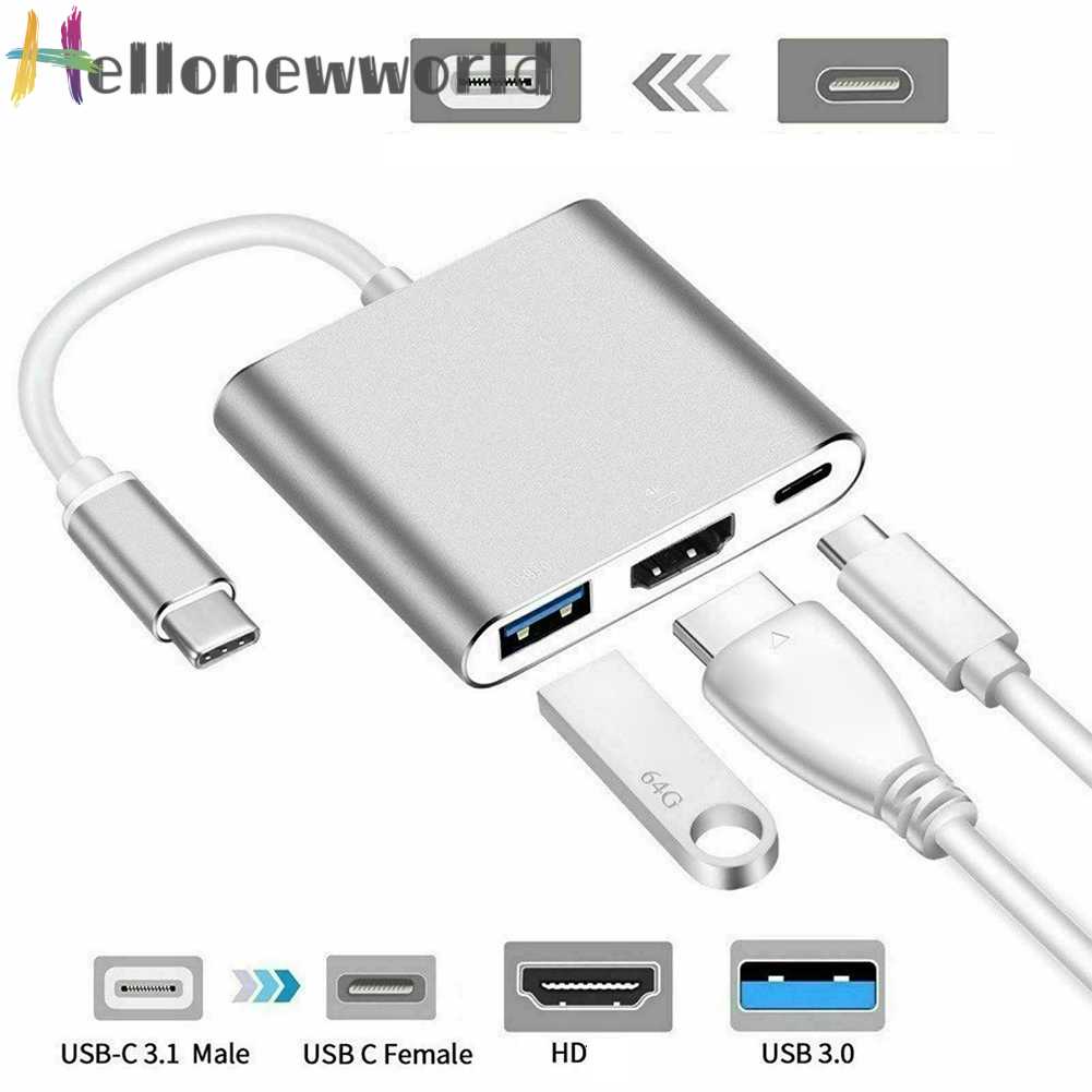 Bộ Chia USB 3.1 10Gbps HDMI TYPE-C 3 Trong 1 Cho Laptop