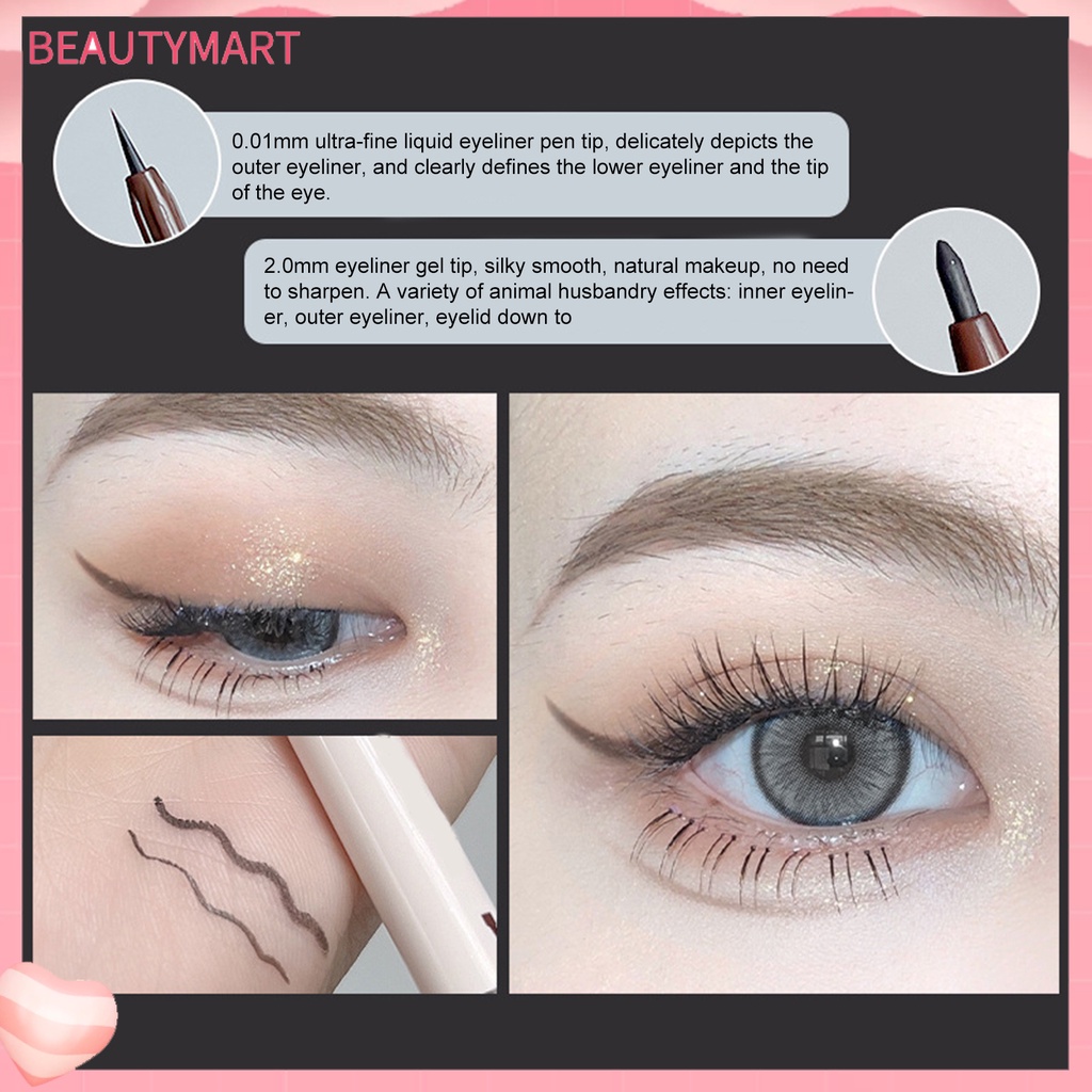 Bút Kẻ Mắt Dạng Lỏng Nhanh Khô Lâu Trôi Chống Thấm Nước Hai Đầu Dễ Sử Dụng