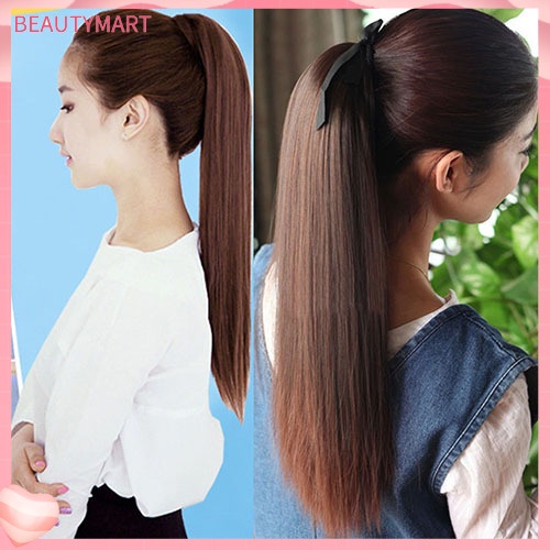 Tóc Giả Đuôi Ngựa Thẳng Dài Bằng Sợi Tổng Hợp Thời Trang Dành Cho Nữ