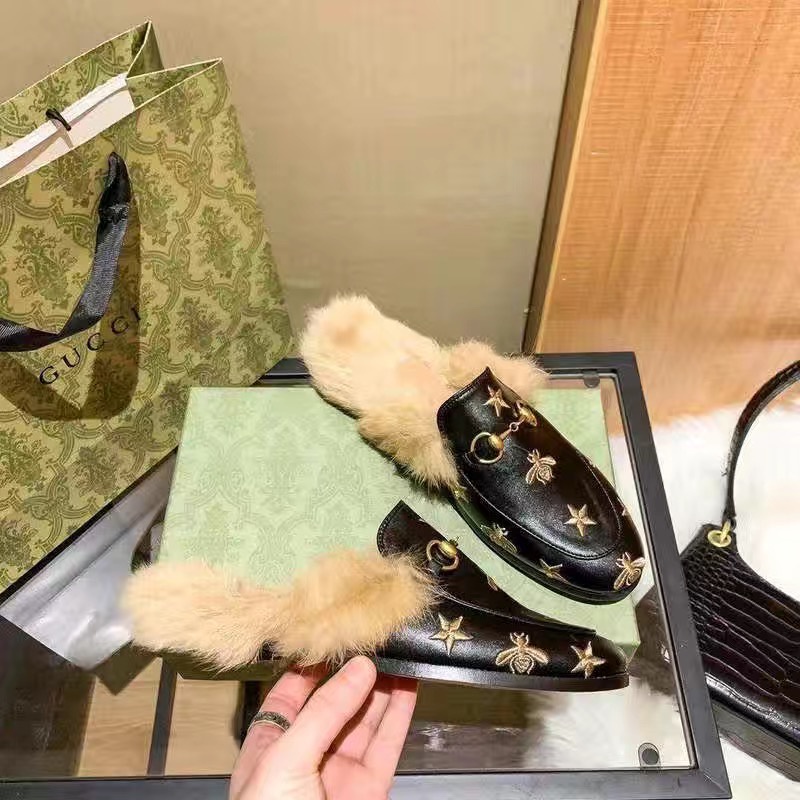 Giày Lười Mũi Tròn Thêu Họa Tiết Horse shackle 2023 Mẫu Mới 1: 1