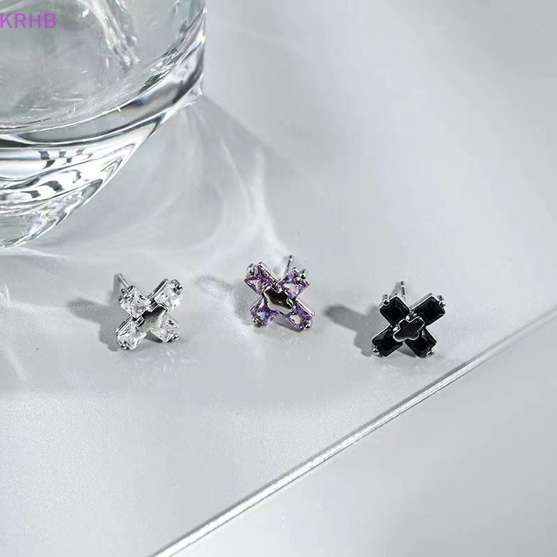 Đôi Khuyên Tai Hình Thánh Giá Đính Đá Zircon Dành Cho Nữ Mới